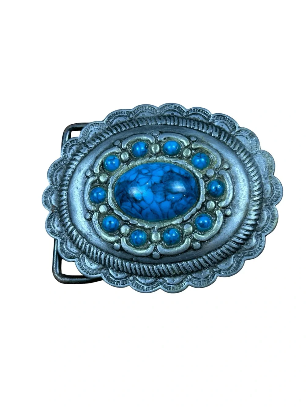 Vintage Faux Turquoise Belt Buckle Southwestern